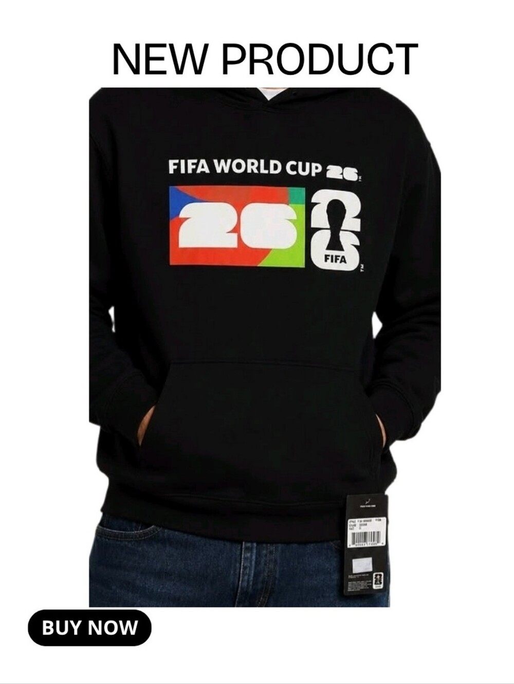 NEW Official FIFA World Cup 2026 Black Hoodie